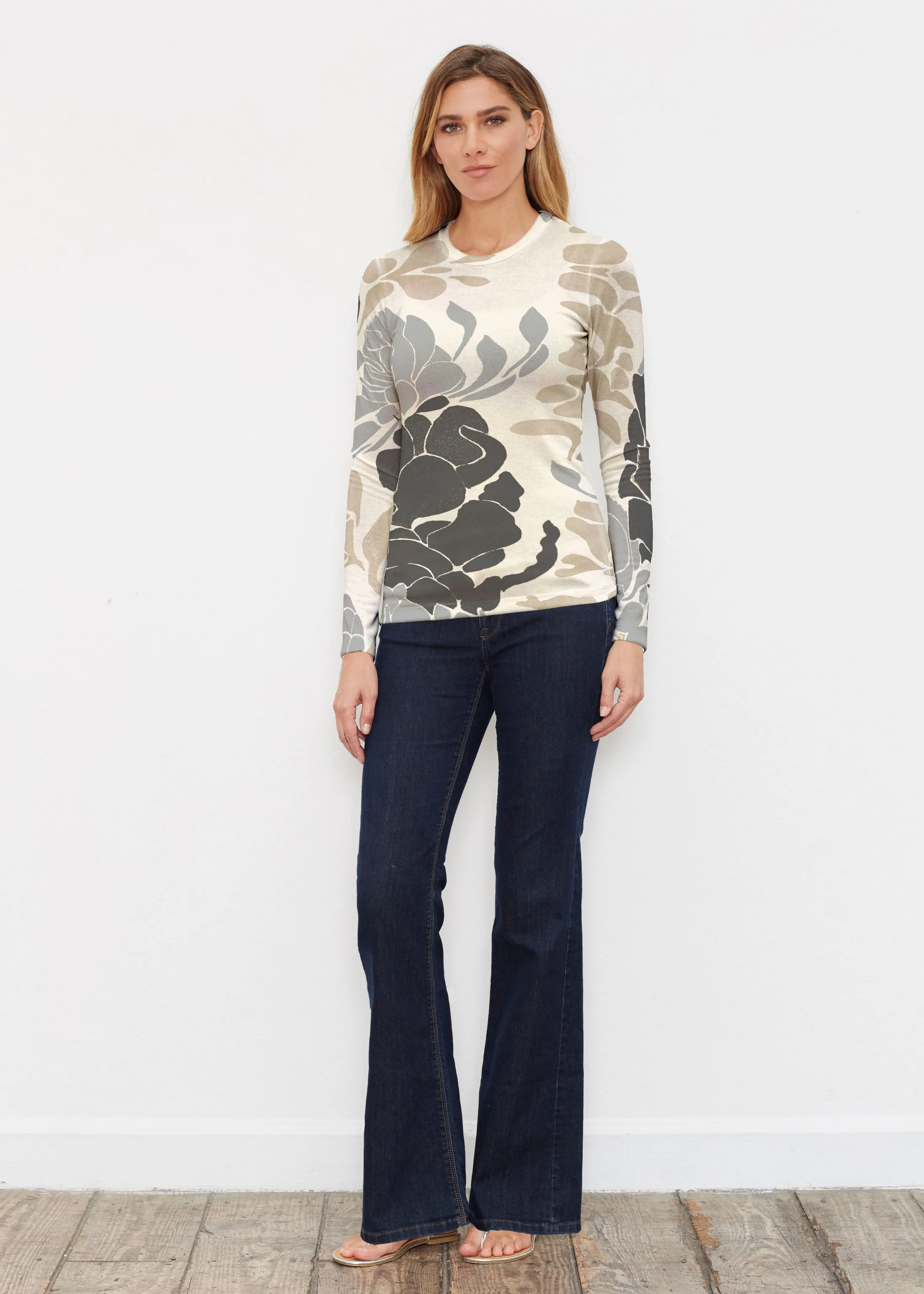 Lotus Grey (23057) ~ Butterknit Long Sleeve Crew Top