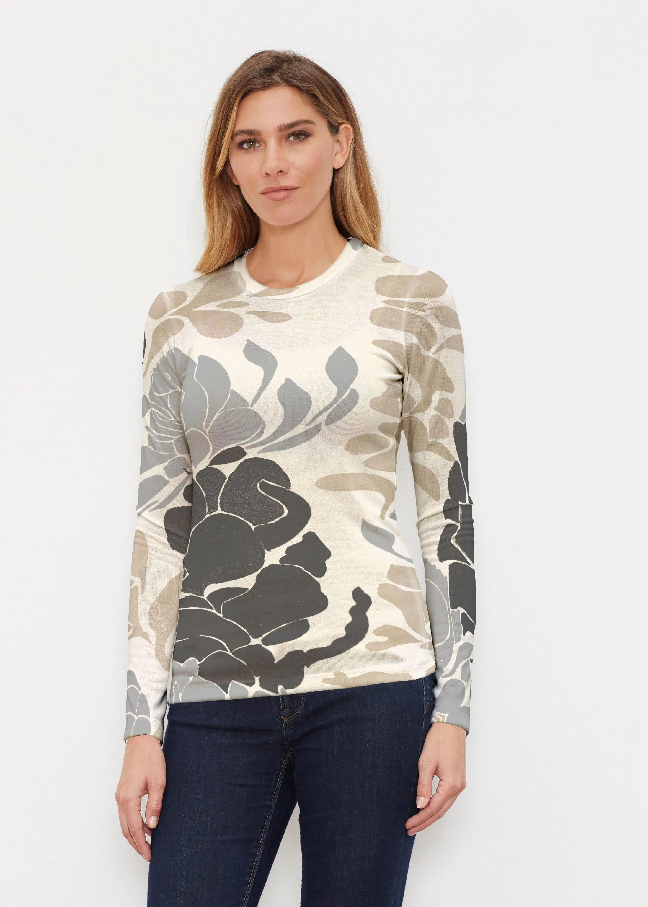 Lotus Grey (23057) ~ Butterknit Long Sleeve Crew Top