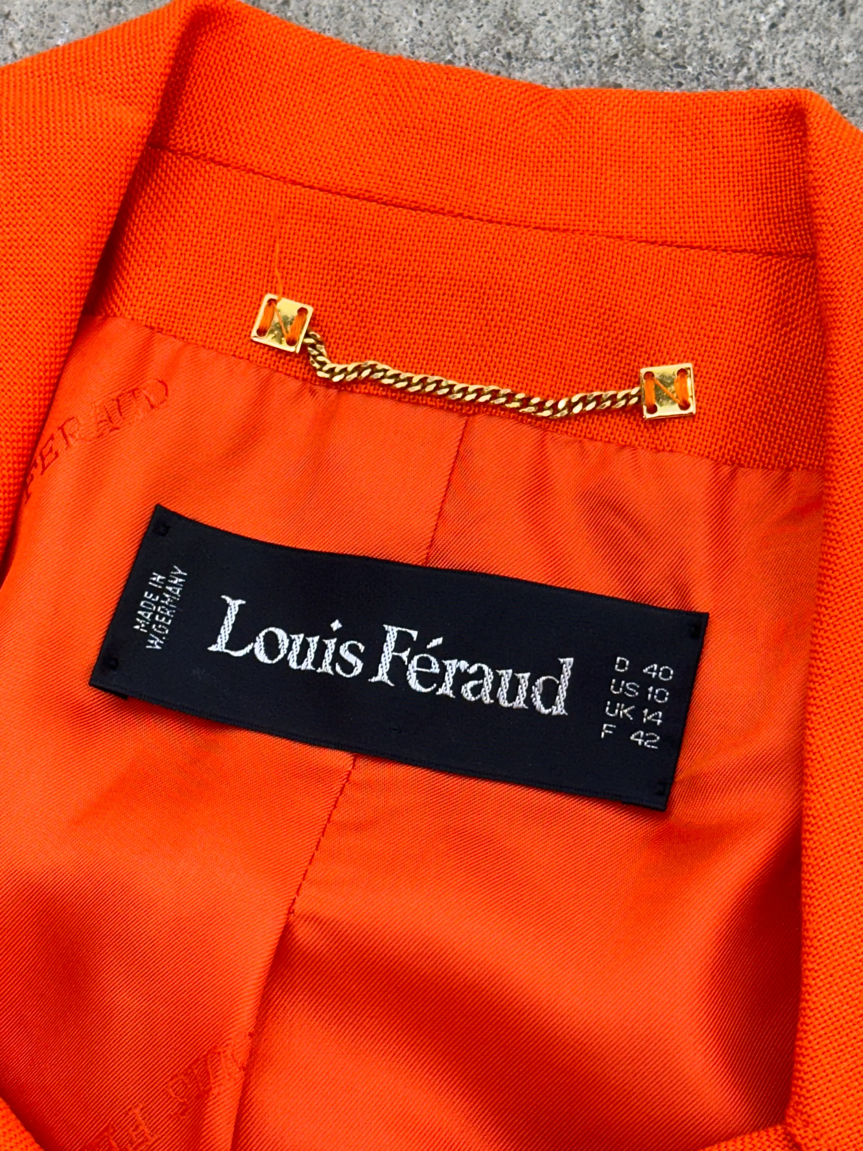 Louis Féraud International Orange Business Suit