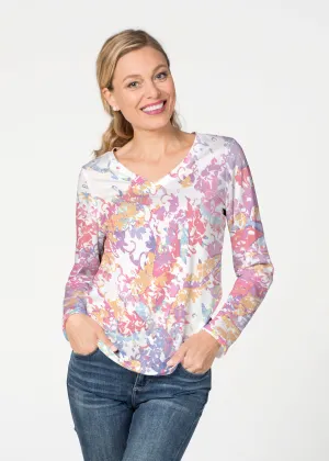 Lovely (19207) ~ French Terry V-neck Top