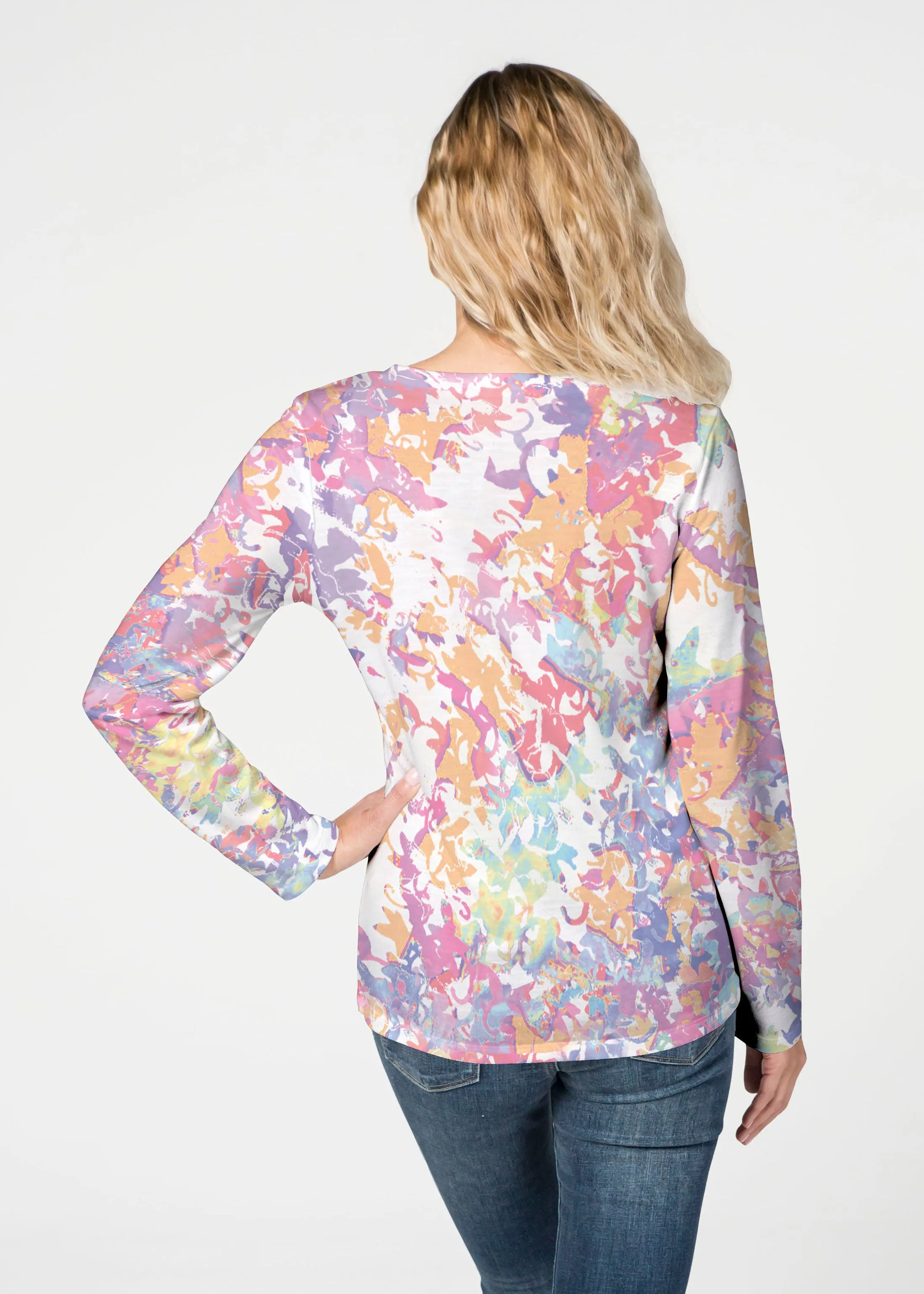 Lovely (19207) ~ French Terry V-neck Top