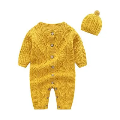 Lovely Unisex Knitted Jumpsuit with Cap