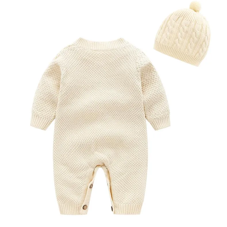 Lovely Unisex Knitted Jumpsuit with Cap