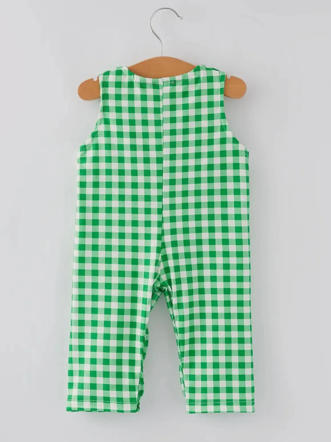 Lucky Charm Boys Smocked Romper: Green Mix