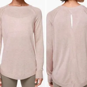 Lululemon Lead with Your Heart Sweater Heathered Pink Bliss size 4