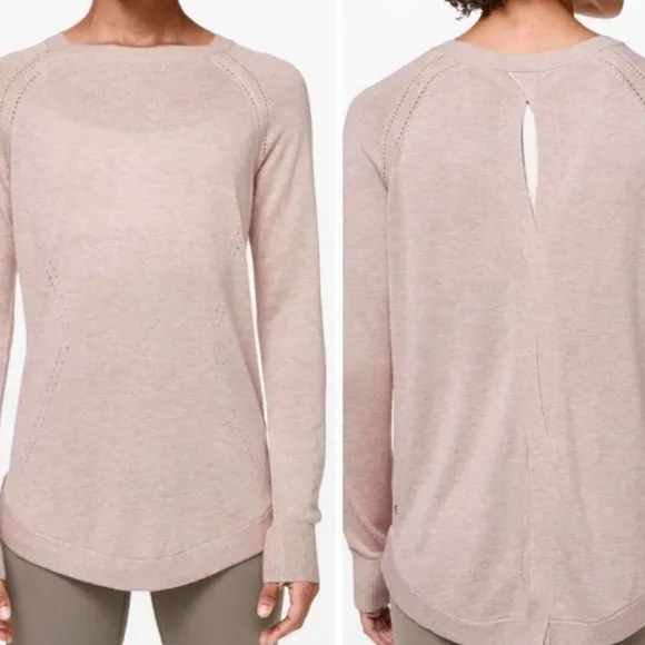 Lululemon Lead with Your Heart Sweater Heathered Pink Bliss size 4