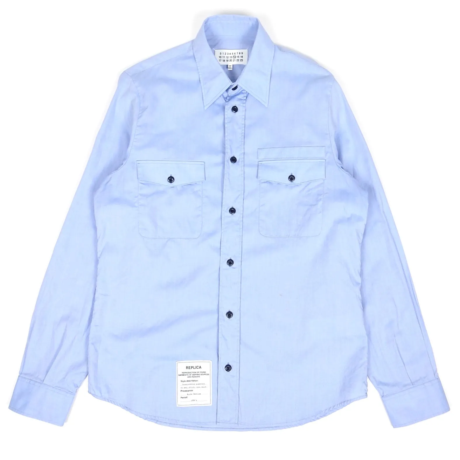 Maison Margiela Replica Blue Utility Work Shirt Size 40