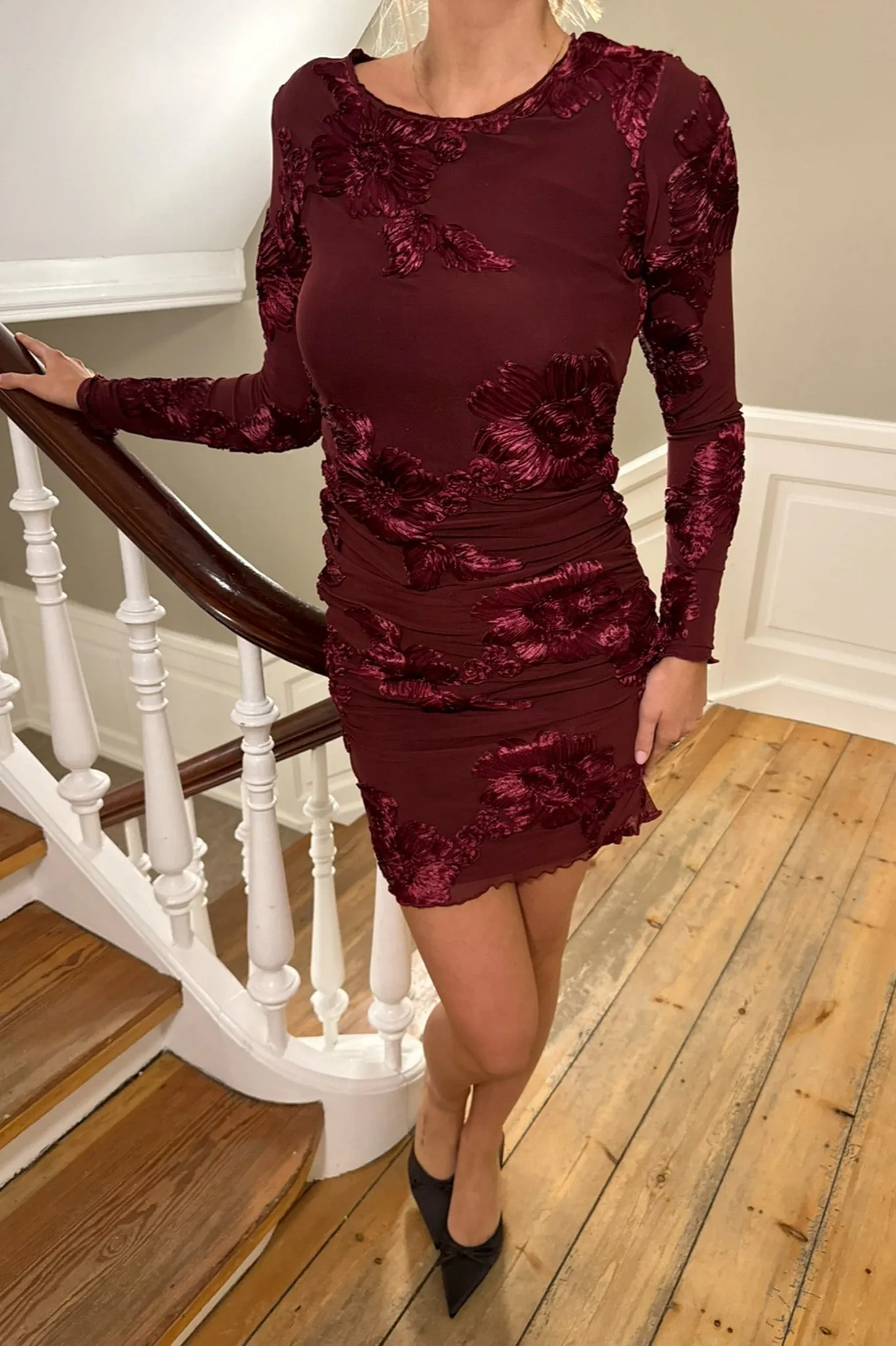 MajaIC Mesh Kjole - Bordeaux
