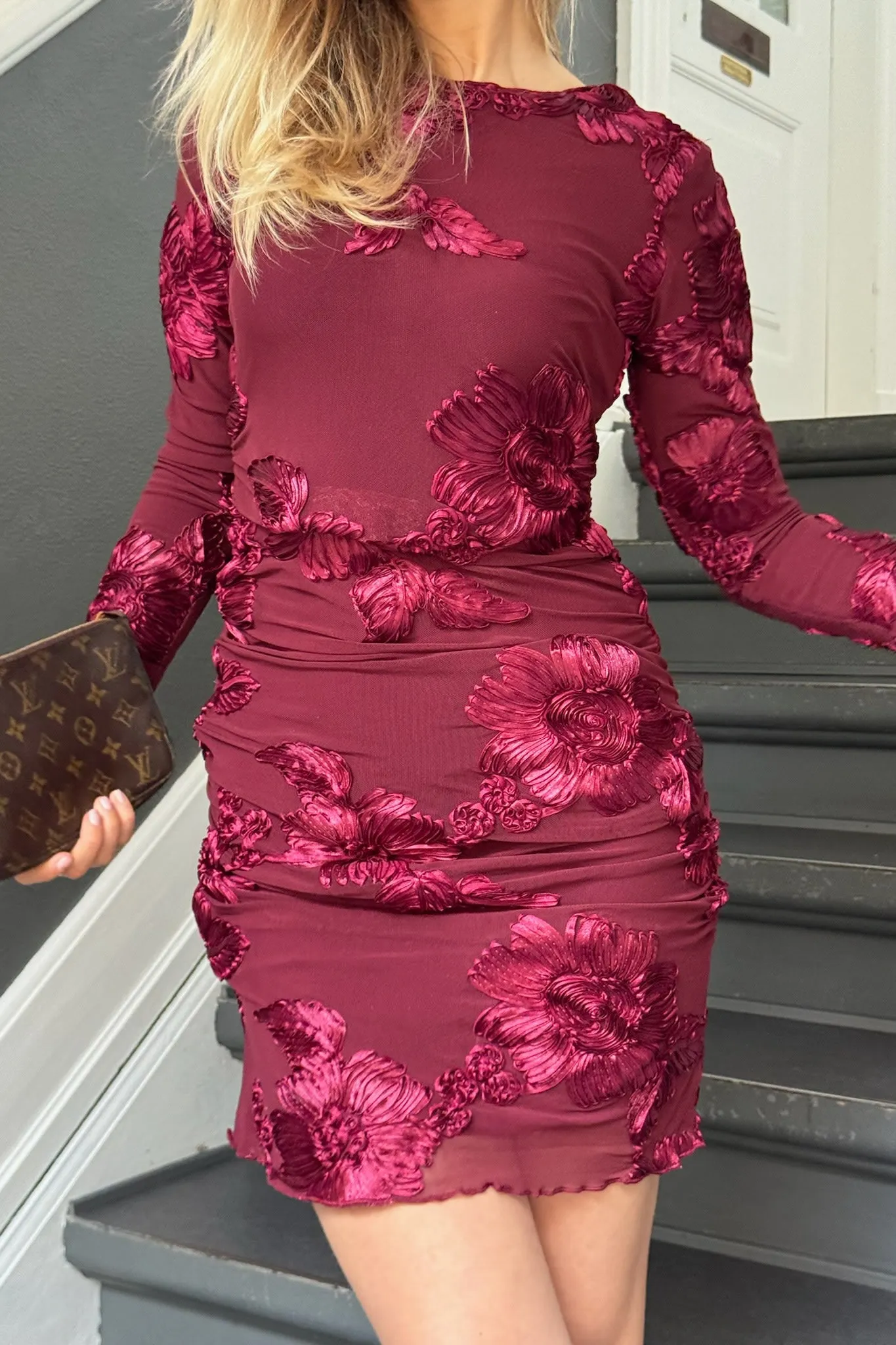 MajaIC Mesh Kjole - Bordeaux
