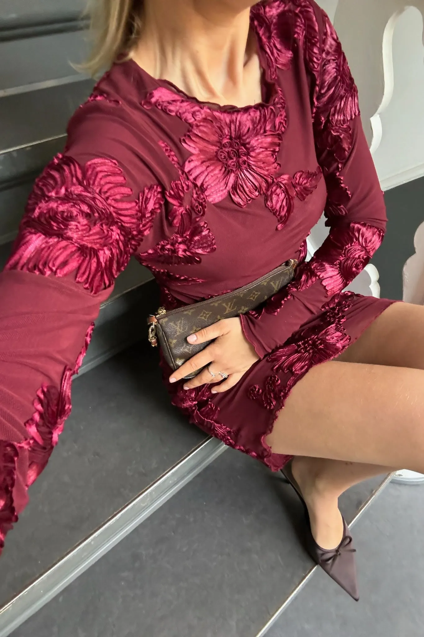 MajaIC Mesh Kjole - Bordeaux