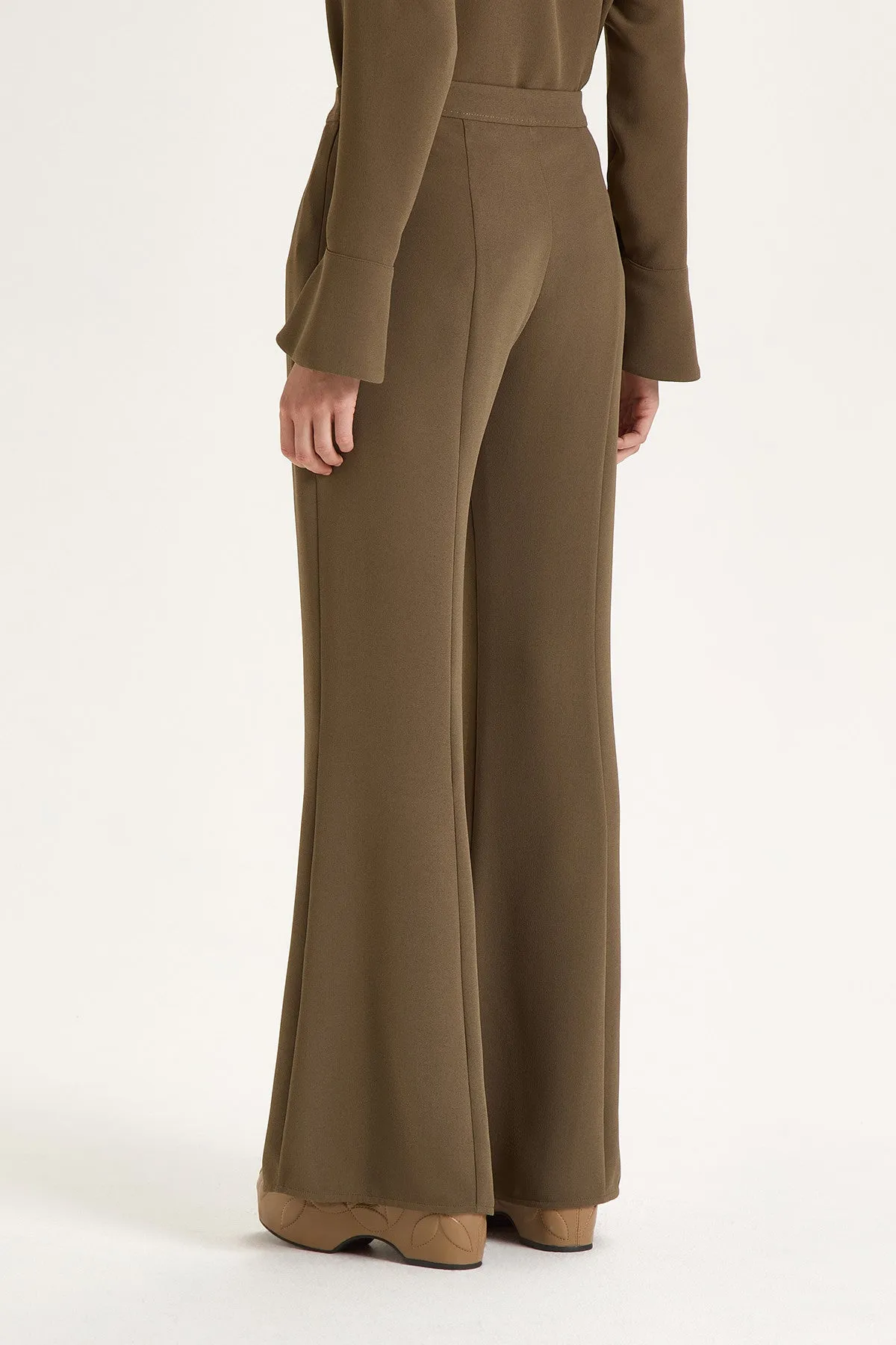 [MALIPARMI] SABLE' CREPE TROUSERS - KHAKI