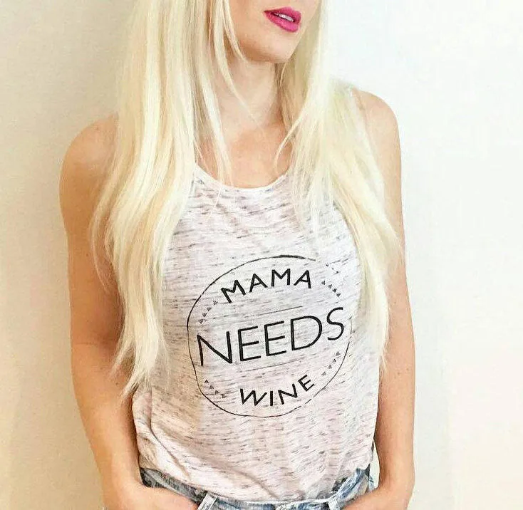 Mama Needs Wine - Retro Fitted Ringer