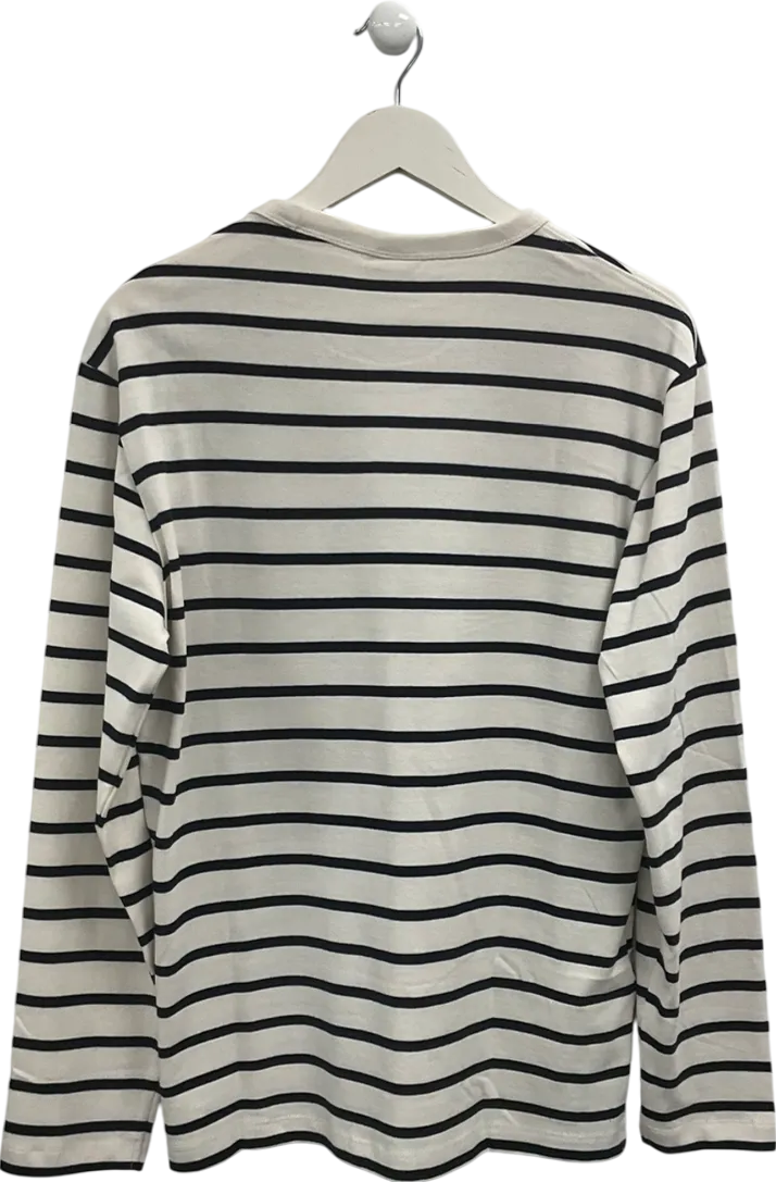 MANGO Cream Mariner Striped Long Sleeve Tee UK M