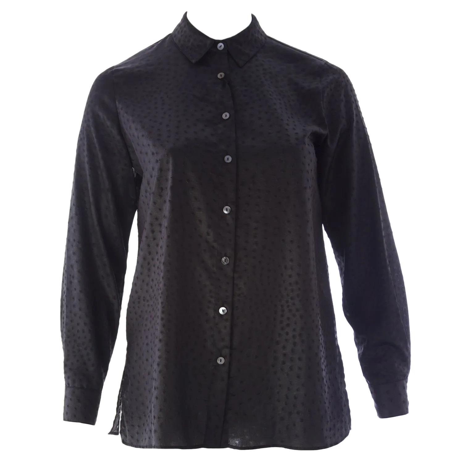 MARINA RINALDI Women's Bantu Textured Button Up Blouse $755 NWT