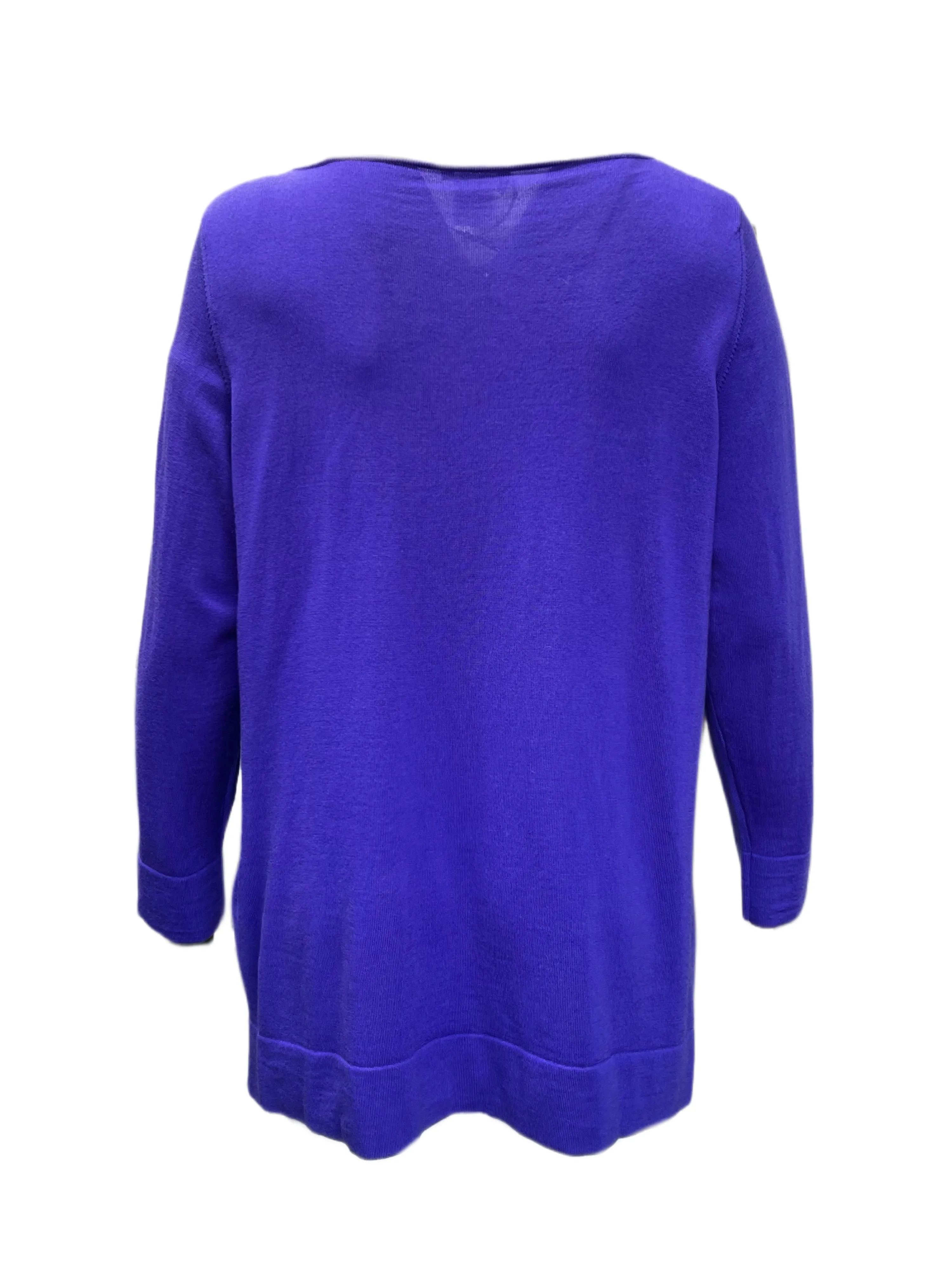 Marina Rinaldi Women's Purple Acceso Virgin Wool Sweater NWT