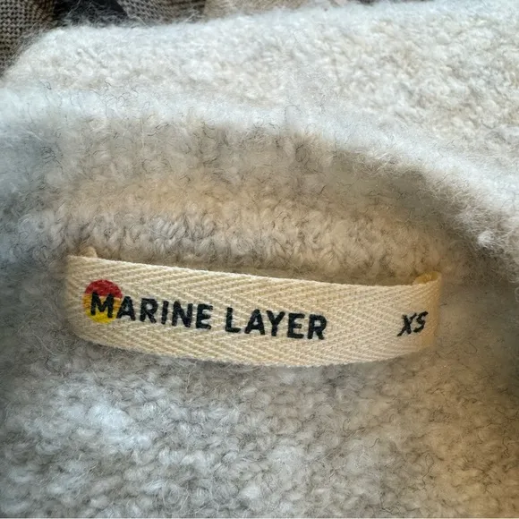 Marine Layer Wool Blend, Crew Neck, Bouncy, Stretchy, Light Grey, Oversized XS