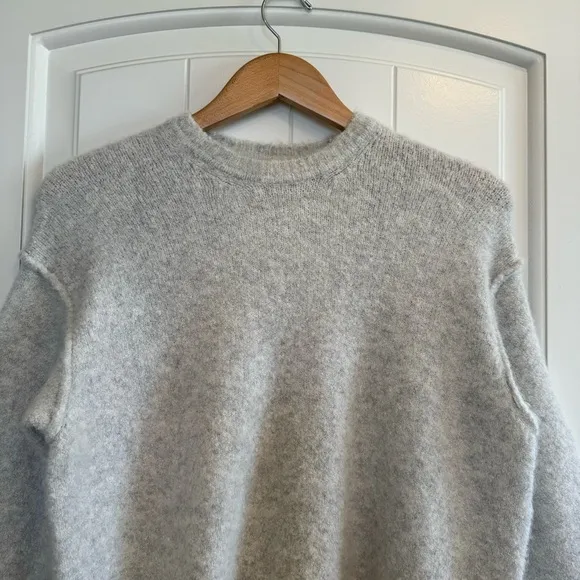 Marine Layer Wool Blend, Crew Neck, Bouncy, Stretchy, Light Grey, Oversized XS