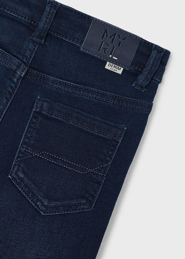Mayoral 4115 Long Sleeve Check Shirt, 4351 Navy Stripe Jumper and 4540 Denim Jeans In Stock Now