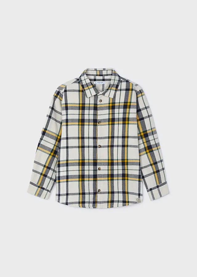 Mayoral 4115 Long Sleeve Check Shirt, 4351 Navy Stripe Jumper and 4540 Denim Jeans In Stock Now