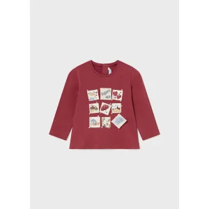 Mayoral Tomato Applique Long Sleeve Tee