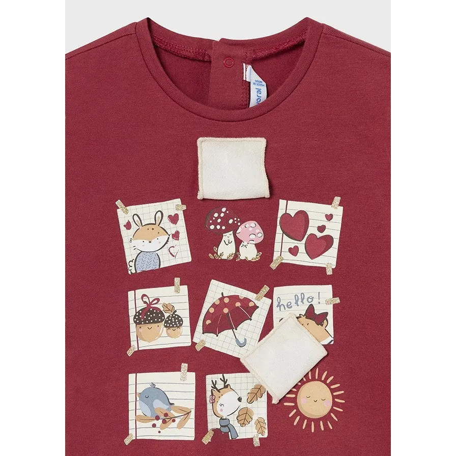 Mayoral Tomato Applique Long Sleeve Tee