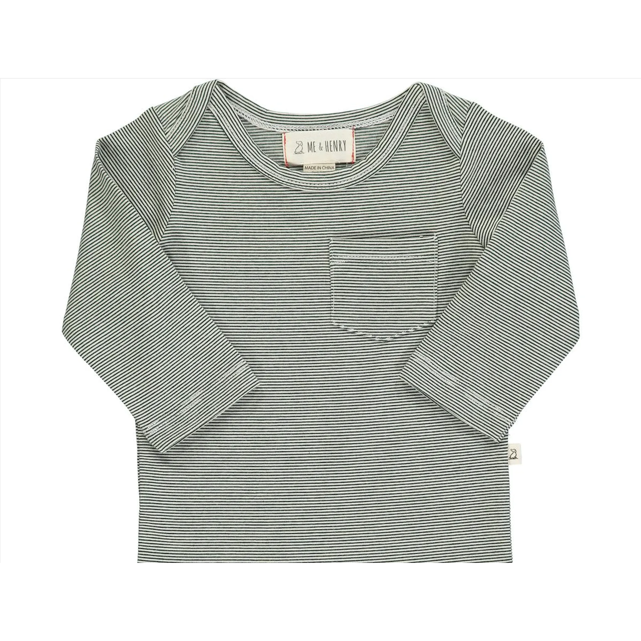 Me   Henry Tellico Micro Stripe Lone Sleeve Onesie