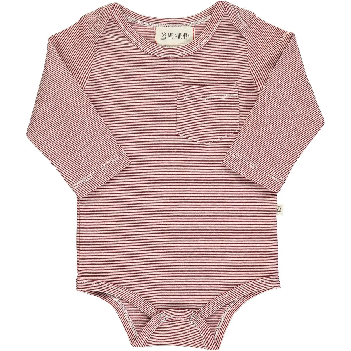 Me   Henry Tellico Micro Stripe Lone Sleeve Onesie
