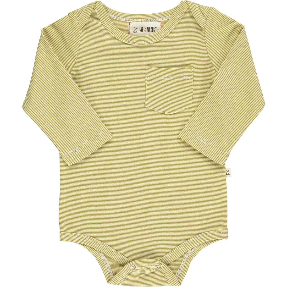 Me   Henry Tellico Micro Stripe Lone Sleeve Onesie