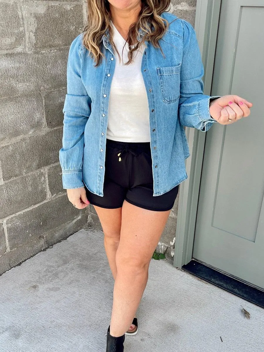 Medium Wash Denim Shirt