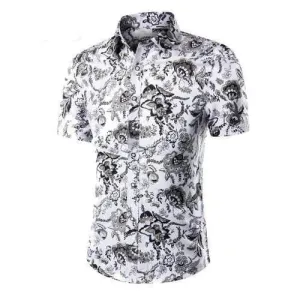 Men Flower Printing Shirt