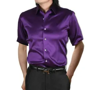 Men Silk-like Smooth Shirt