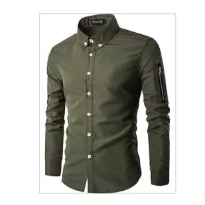 Men Zipper Decoration Shirt