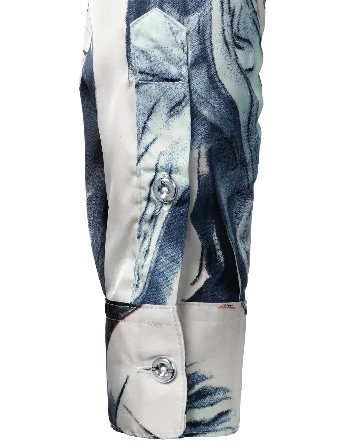 Men's Casual Abstract Print Button Up Long Sleeve Shirt