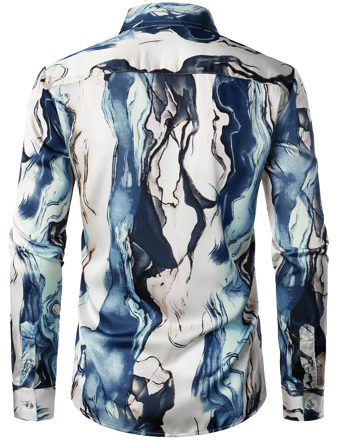 Men's Casual Abstract Print Button Up Long Sleeve Shirt