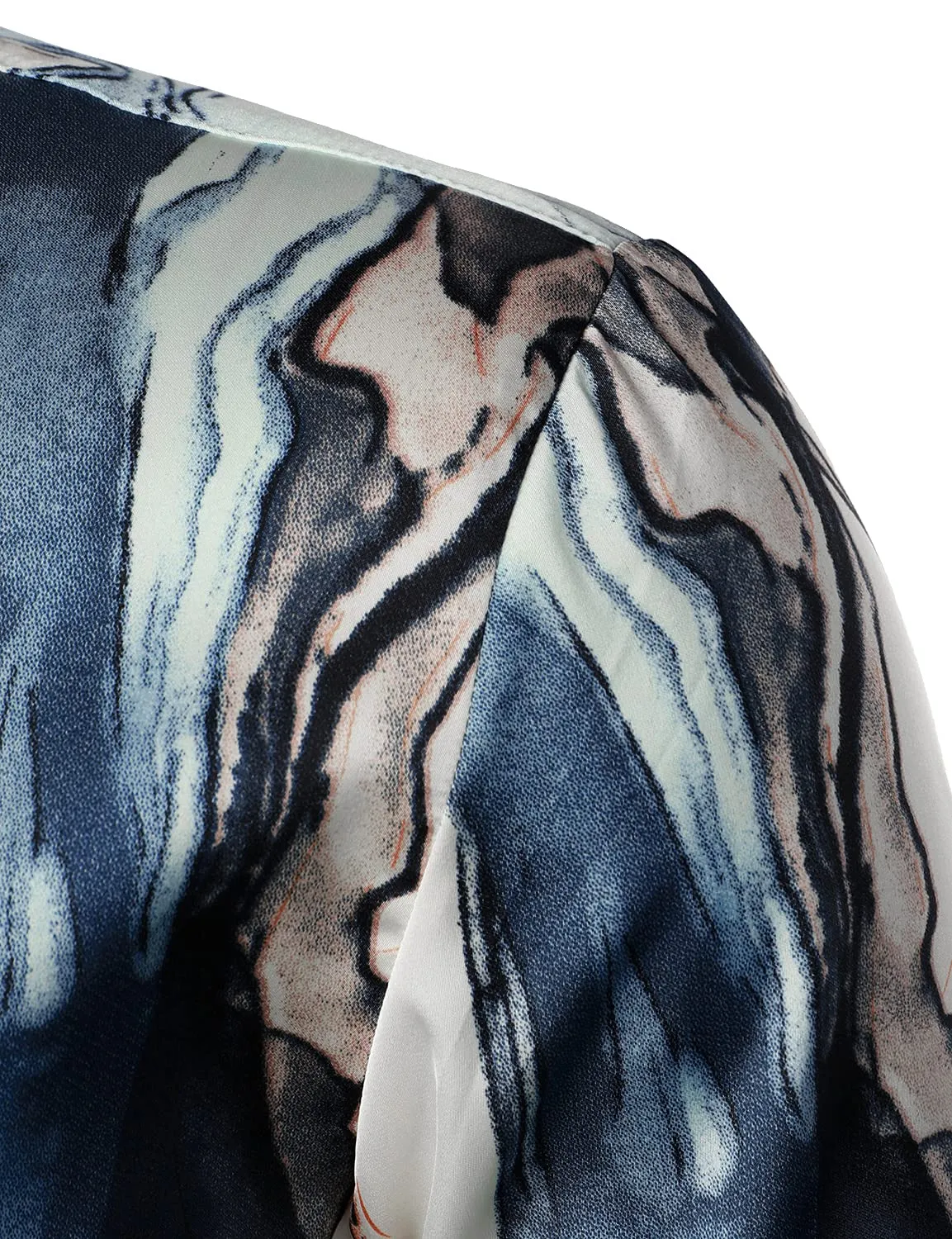 Men's Casual Abstract Print Button Up Long Sleeve Shirt