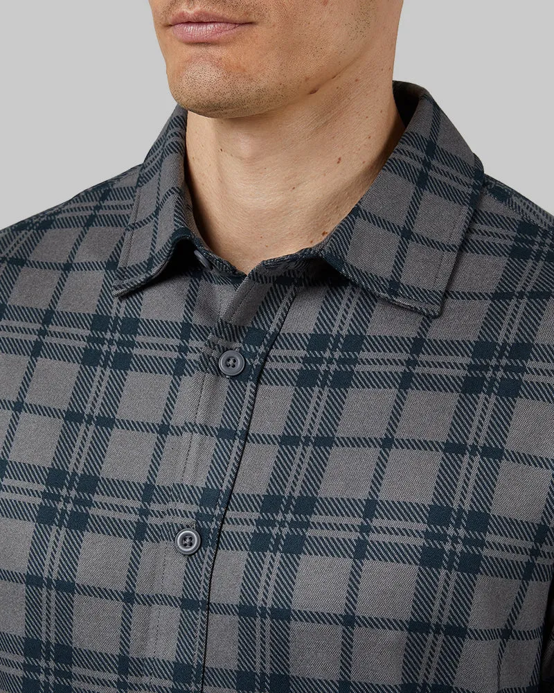 MEN'S SOFT STRETCH KNIT LONG SLEEVE BUTTON-UP
