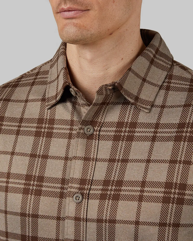 MEN'S SOFT STRETCH KNIT LONG SLEEVE BUTTON-UP