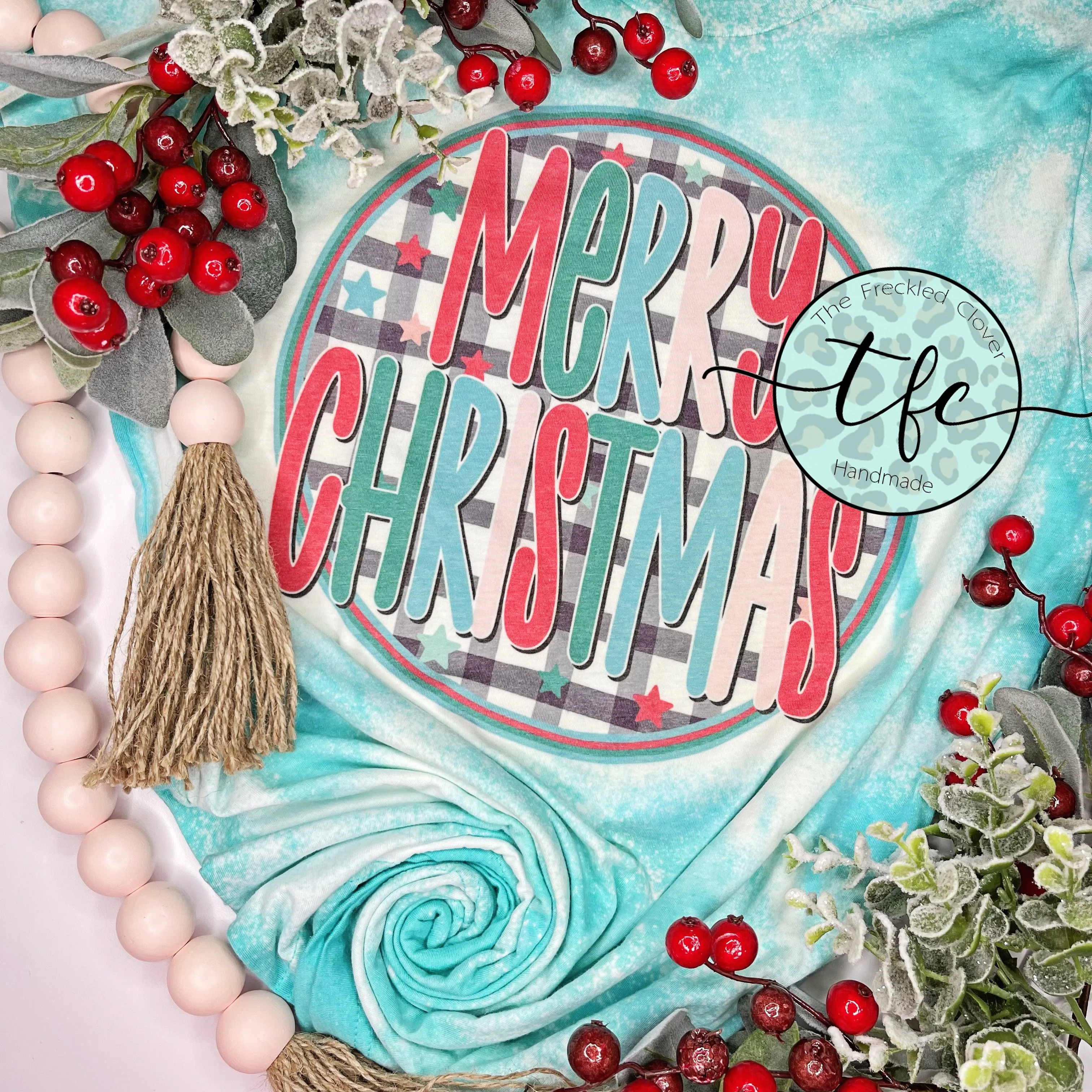 {Merry Christmas- Retro Colors} distressed tee