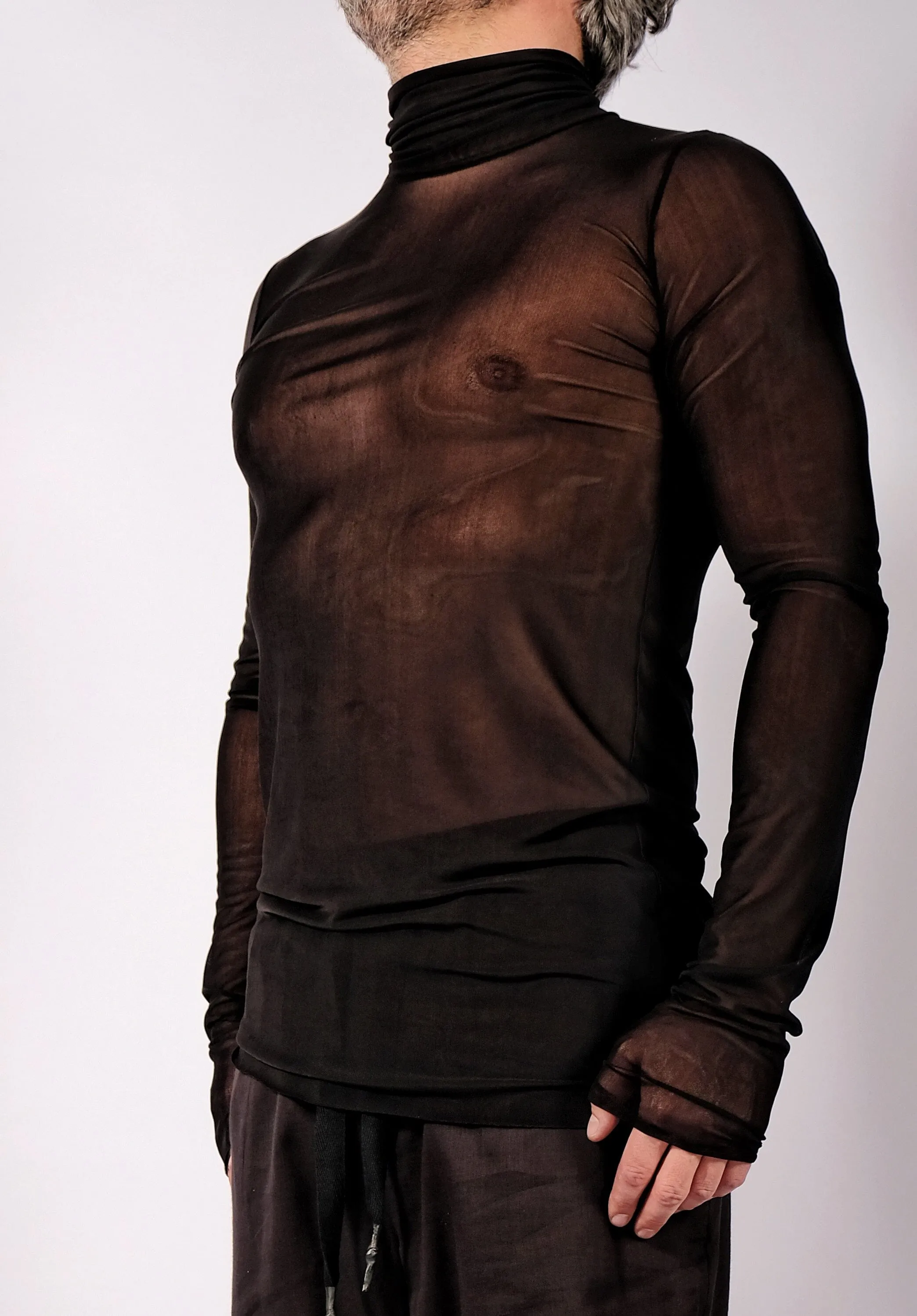 Mesh Turtleneck