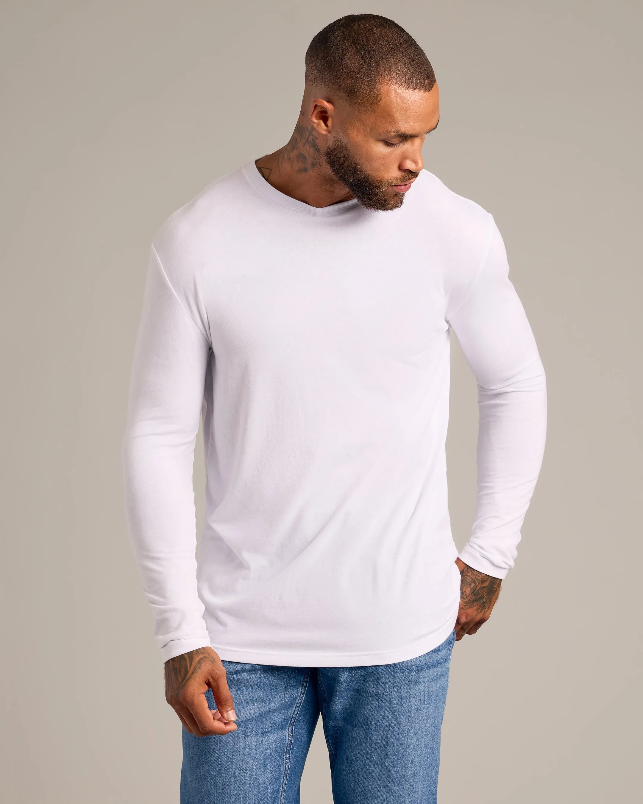 Military Green Classic Long Sleeve Crew 3-Pack