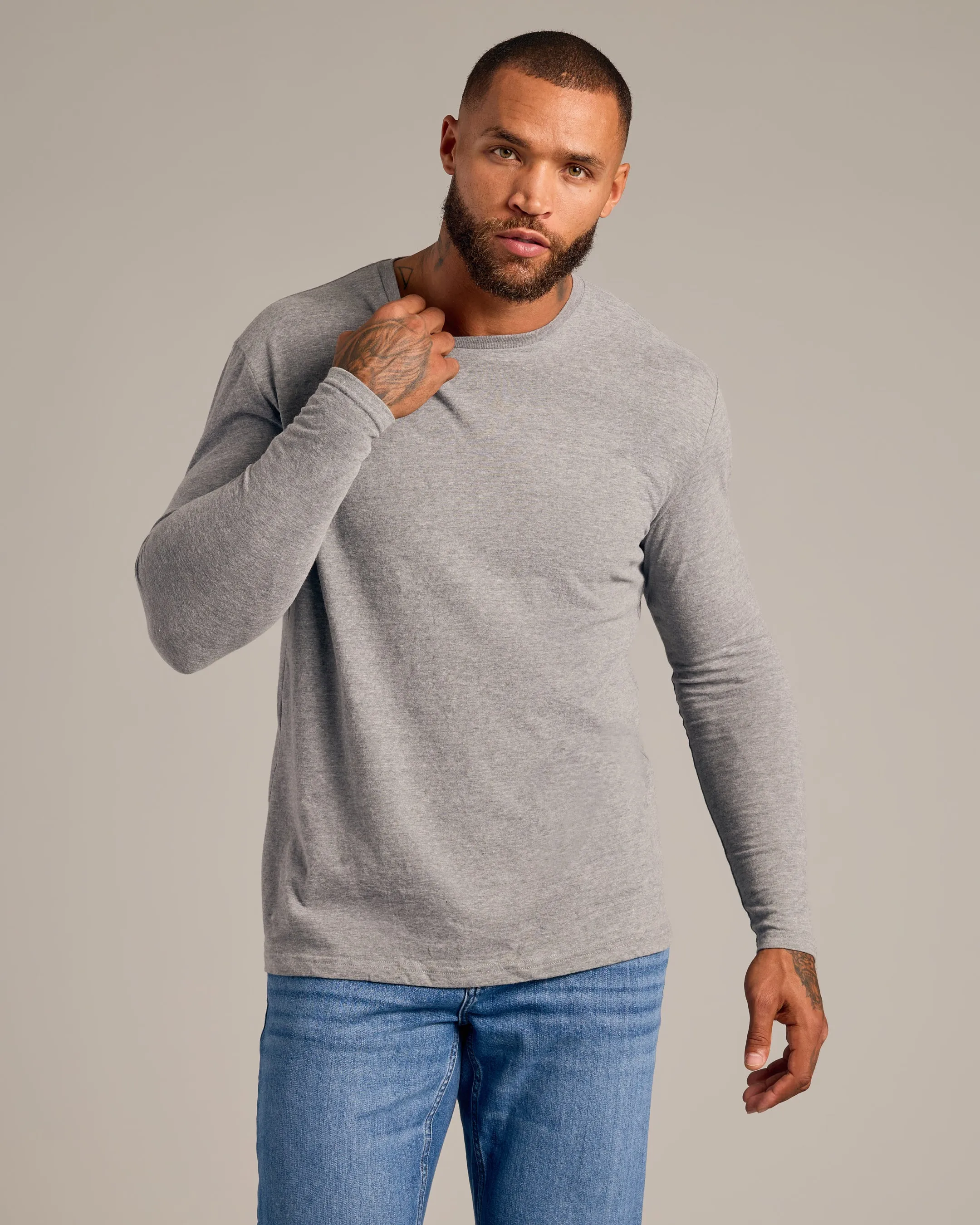 Military Green Classic Long Sleeve Crew 3-Pack