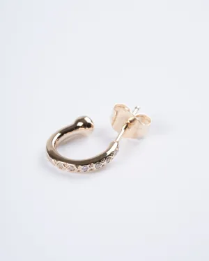 mini hoop with pave stones (single) - gold