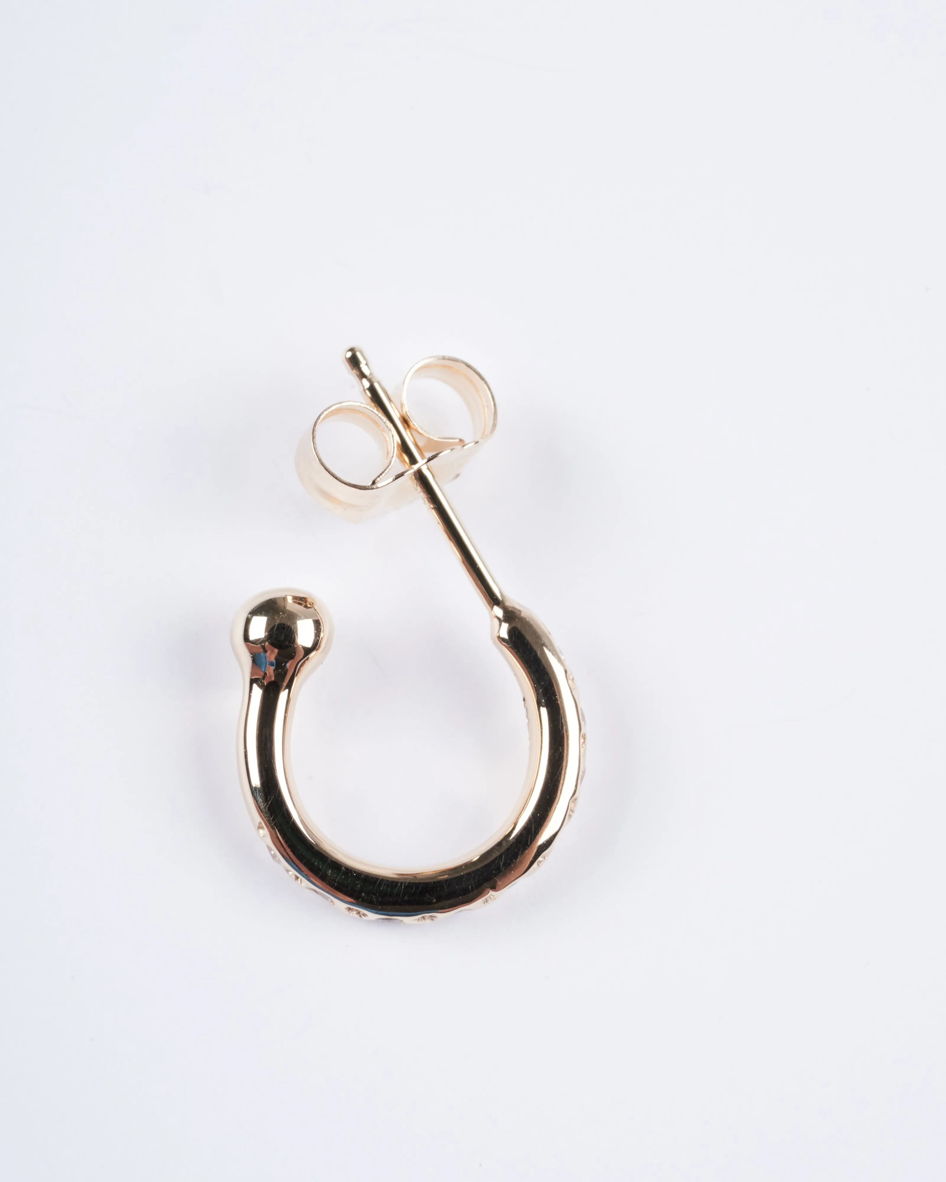 mini hoop with pave stones (single) - gold