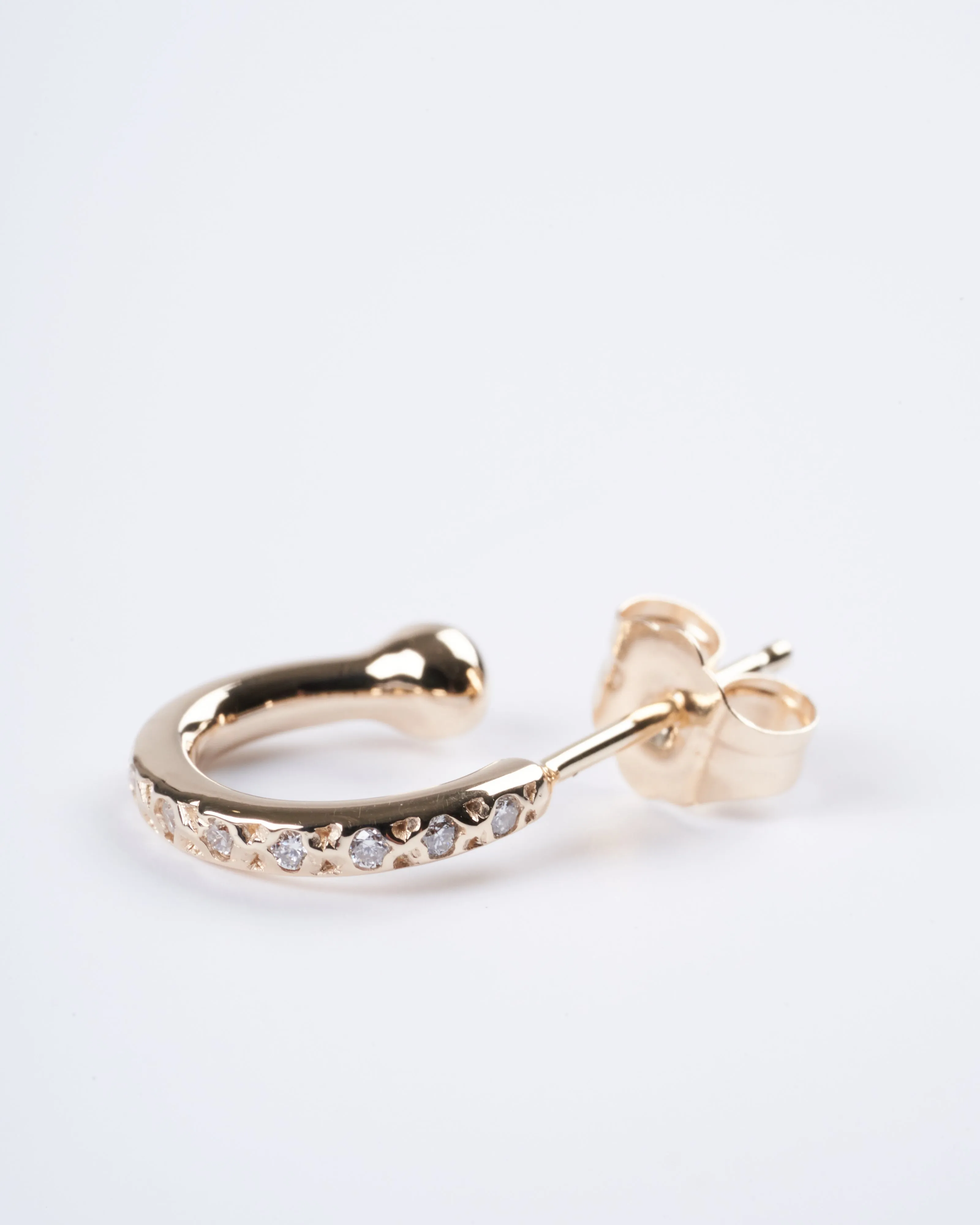 mini hoop with pave stones (single) - gold