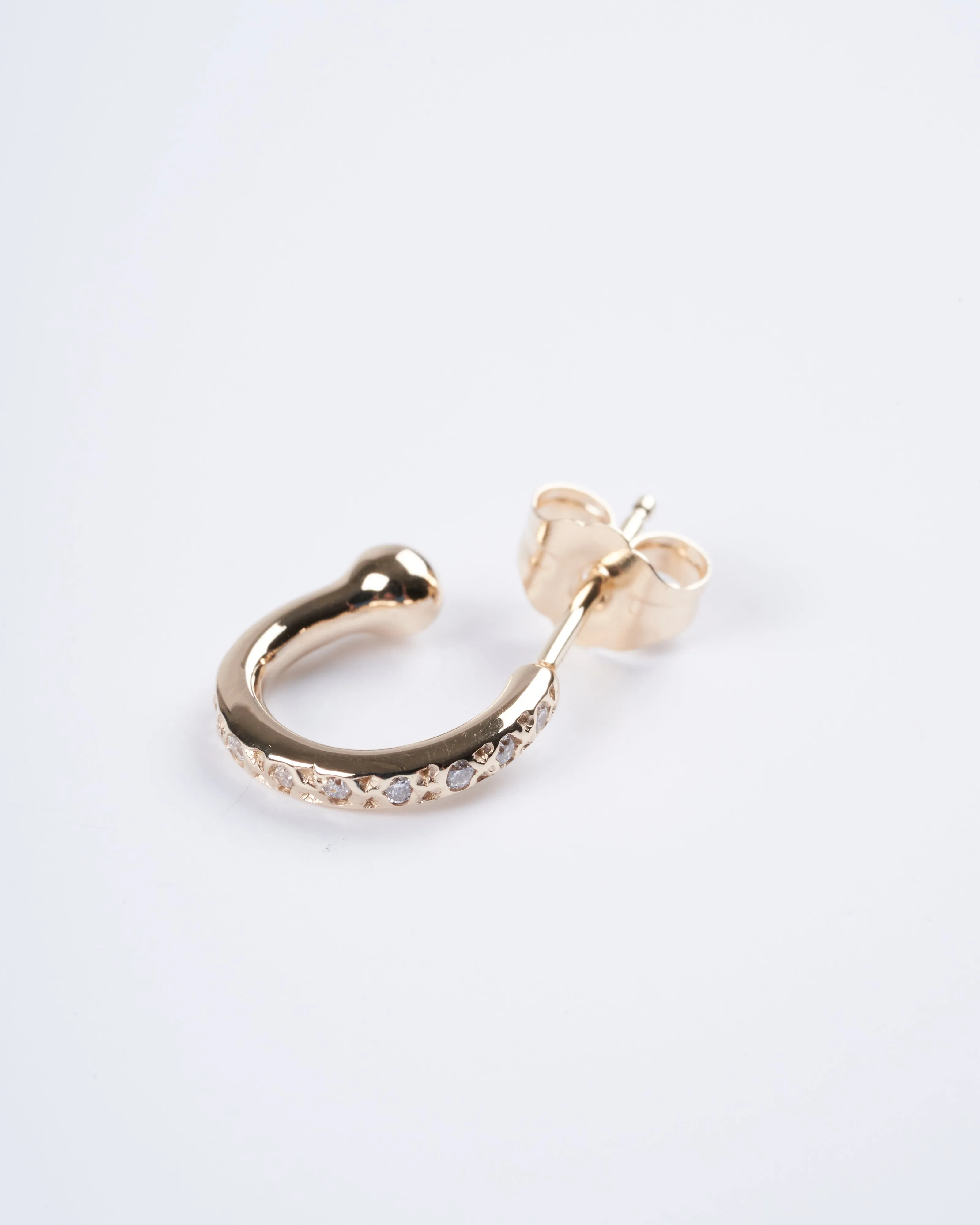 mini hoop with pave stones (single) - gold