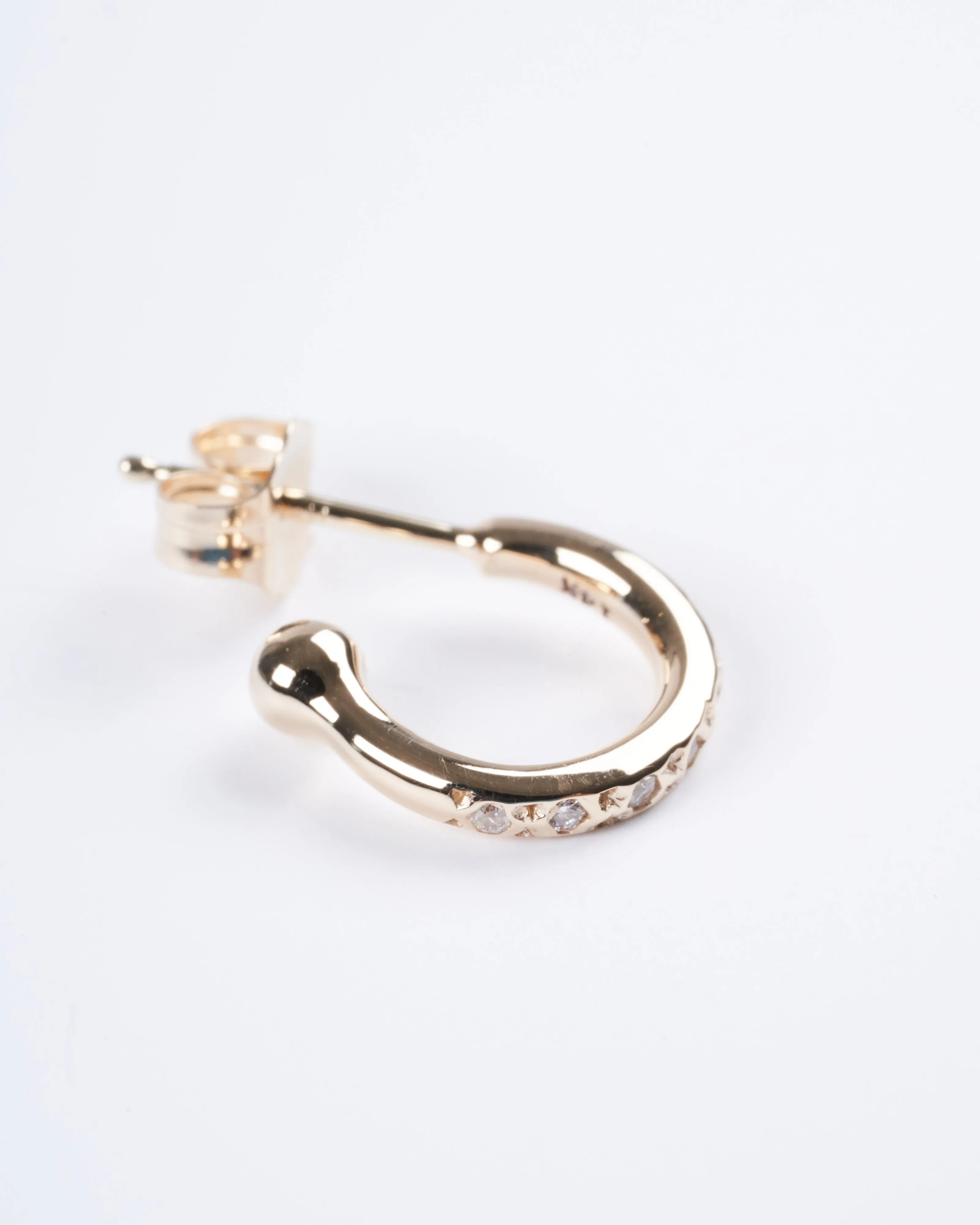 mini hoop with pave stones (single) - gold