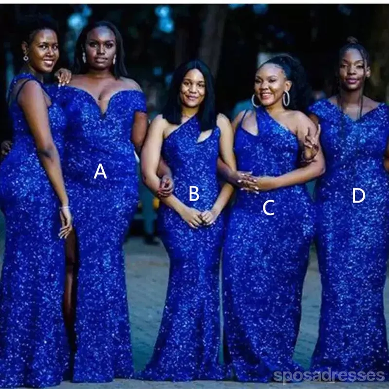Mismatched Blue Mermaid Cheap Long Bridesmaid Dresses Online,WG1650