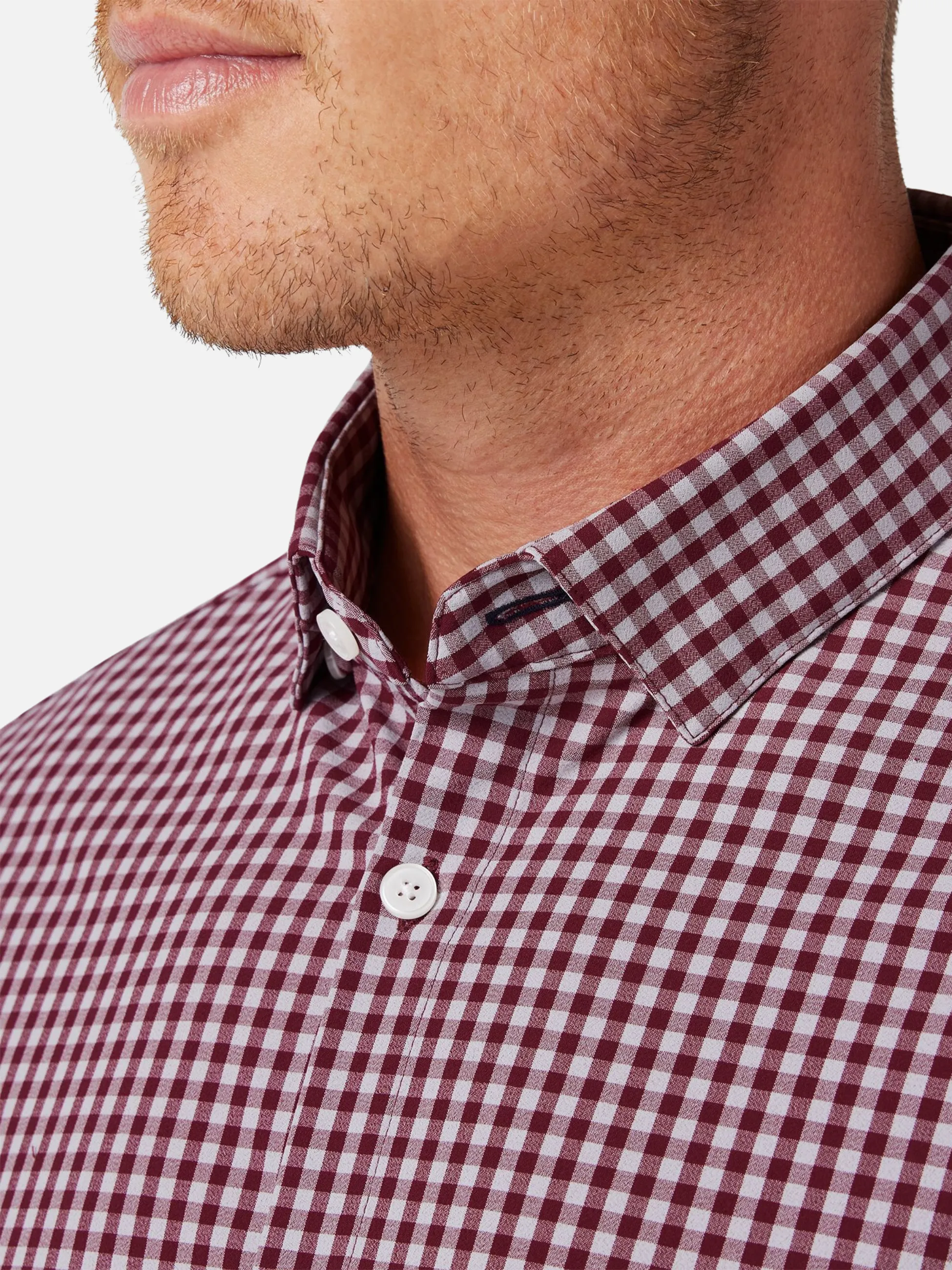 Mizzen   Main Leeward LS Dress Shirt - Garnet Gingham