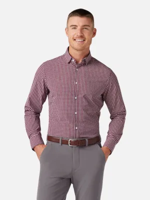 Mizzen   Main Leeward LS Dress Shirt - Garnet Gingham