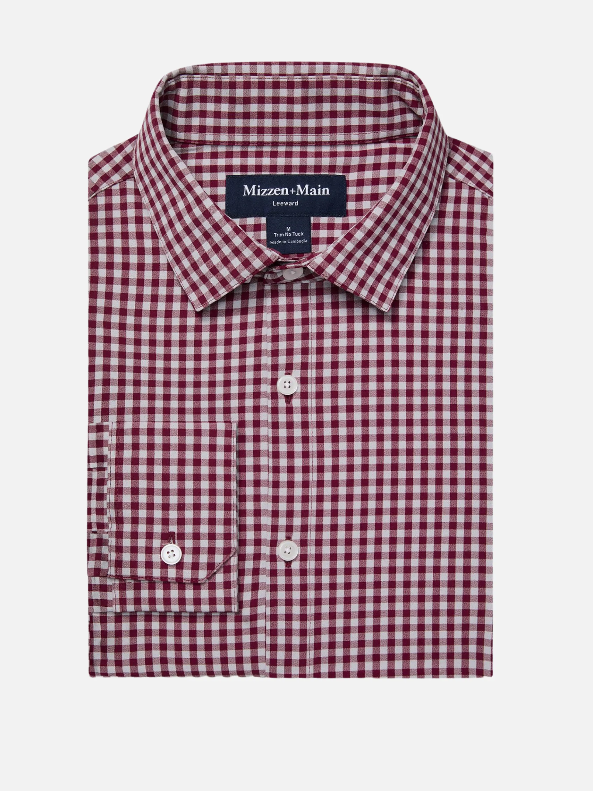 Mizzen   Main Leeward LS Dress Shirt - Garnet Gingham